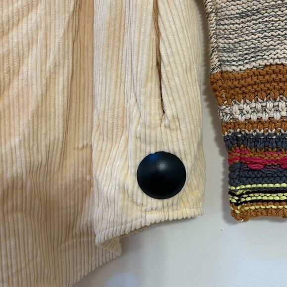 Anthropologie Pilcro Easy Going Corduroy Shirt Jacket CREAM Size Small NWT - Picture 9 of 10